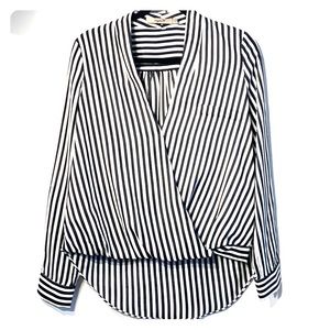 White and Black Stripe Blouse